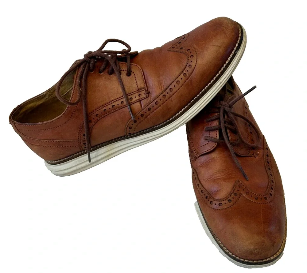 Cole Haan Original Grand Wingtip Dress Shoe Men's Oxford 9M Brown Career Preppy